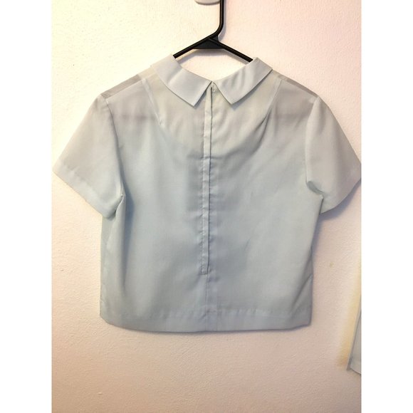 Vintage 50s Skirt Set Cropped Top Pastel Twee School Soft Girl Anime Kawaii (BT) - Picture 3 of 13